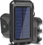 20,000mAH Solar-USB Dual Charger Waterproof Shockproof with LED Light - Image 2