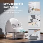 Self Cleaning Litter Box, Open Top Automatic Litter Box for Multiple Cats, Multiple Layer Safety Protection, Liners and Mat Included, White - Image 7