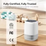 Air Purifier for Home with H13 True HEPA Filter, Coverage Up to 100m², Removes Pet Hair, Odours, Pollen, Smoke | Compact Air Cleaner with 3 Speeds, Timer, Aromatherapy Function | Ultra Quiet 360° Intake, White - Image 9