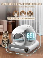 Automatic Litter Box, (2026) Multi-Function Upgrade Robot Self Cleaning Litter Box for Multiple Cats, 65L+9L Extra Large, APP Control, Deodorization, 1 Odor Eliminator, 3 Rolls Litter Bag Liners - Image 2
